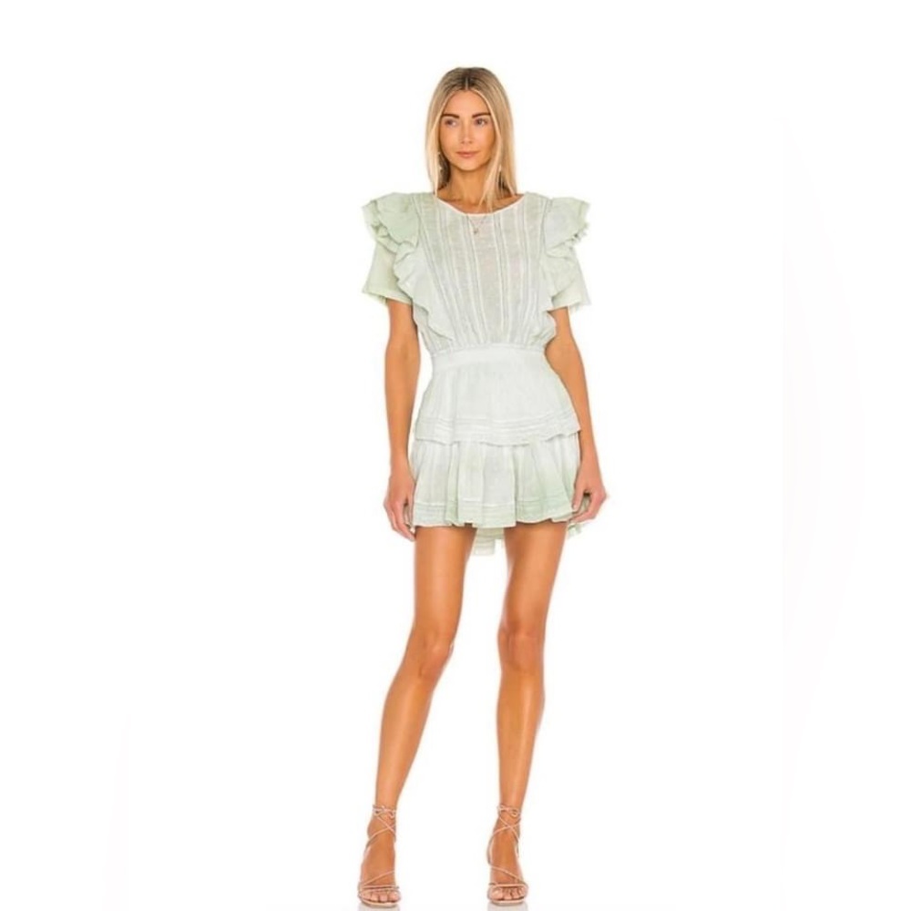 **PRICE DROP** LoveShackFancy Natasha Mini Dress, Moss Green, Size Large